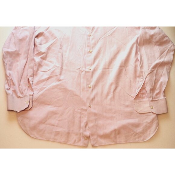 Isaia Neiman Marcus Mens Light Pink Cotton Dress Shirt Button-Down Old Money - Picture 3 of 11